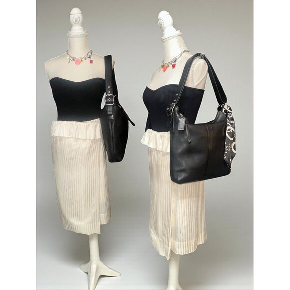 VTG Coach Legacy Slim Gallery Tote 9188 Black Leather Nickel Convertible Bag Y2K - Picture 2 of 8